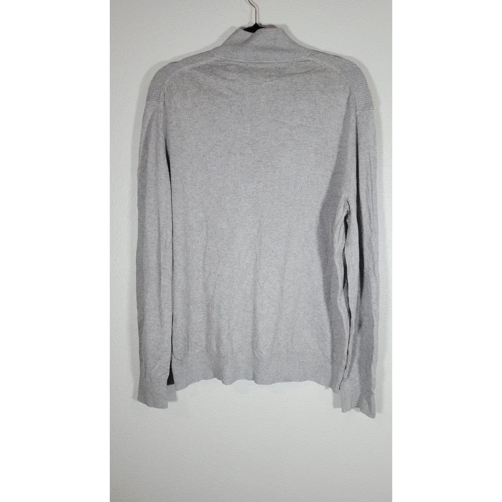 Banana‎ Republic Factory Premium Luxe Yarn Quarter Zip Sweater Gray Men's Large